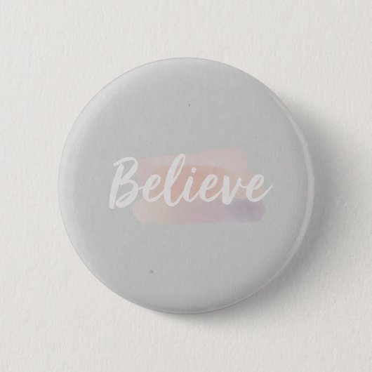 Believe calligraphic text  ronde button 5,7 cm (Voorkant)