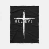 Believe Christian Cross Jesus Christ Christians Me Fleece Deken (Voorkant)