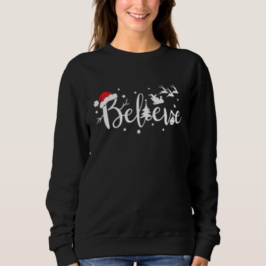 Believe Christmas Christian Faith Christmas Holida Trui (Voorkant)