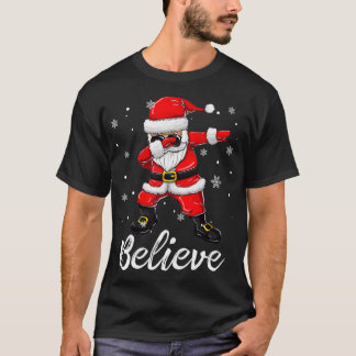 Believe Christmas Dabbing Santa Claus Kids Boys G T-shirt
