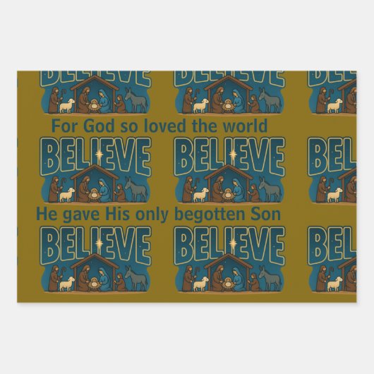 Believe Christmas Inpakpapier Vel (Voorkant)