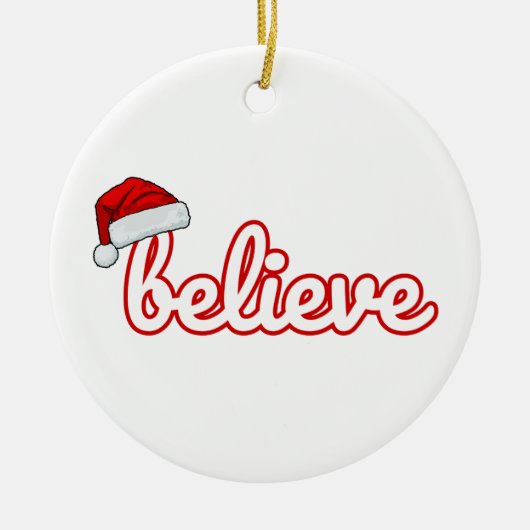 Believe Christmas Keramisch Ornament (Voorkant)