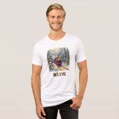 Believe Christmas Train T-Shirt | Holiday Gift | (Voorkant volledig)