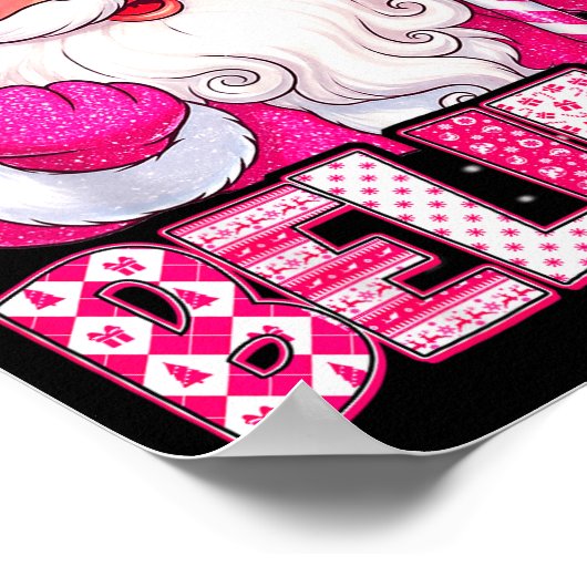 Believe Cute Nk Santa Candy Cane Christmas Xmas Gi Poster (Hoek)