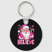 Believe Cute Nk Santa Candy Cane Christmas Xmas Gi Sleutelhanger (Voorkant)