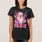 Believe Cute Nk Santa Candy Cane Christmas Xmas Gi T-shirt (Voorkant)