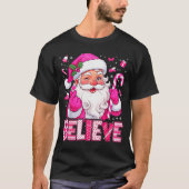 Believe Cute Nk Santa Candy Cane Christmas Xmas Gi T-shirt (Voorkant)