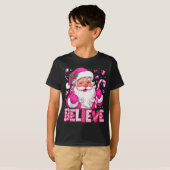 Believe Cute Nk Santa Candy Cane Christmas Xmas Gi T-shirt (Voorkant volledig)