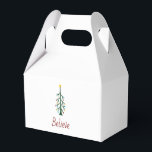Believe Evergreen Tree Festive Christmas Party  Bedankdoosjes<br><div class="desc">Believe Christmas festive party favor box with a cute hand drawn evergreen tree and simple typography design. With customizable typography lettering you add your own text. Great for gifting this Holiday season.</div>