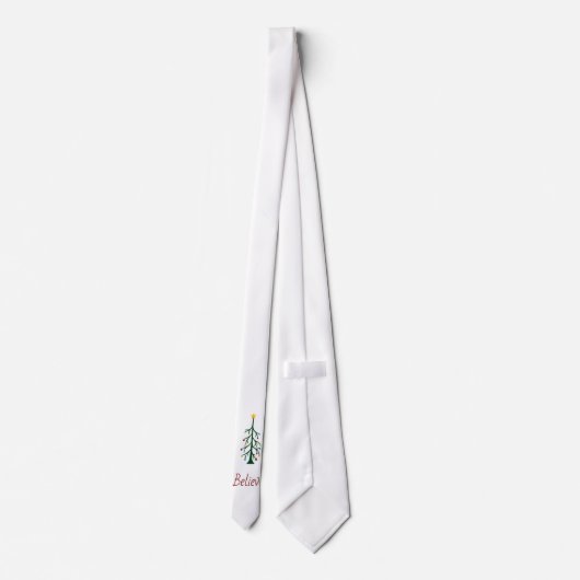 Believe Evergreen Tree Festive Christmas Stropdas (Achterkant)