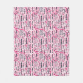 Believe Fighter Live Sterke Roze Typografie Fleece Deken (Voorkant)