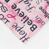 Believe Fighter Live Sterke Roze Typografie Fleece Deken (Hoek)