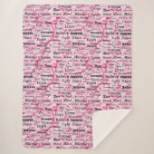 Believe Fighter Live Sterke Roze Typografie Sherpa Deken (Voorkant)