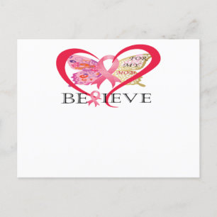 Believe For My Mom Breast Cancer Awareness Aankondigingskaart