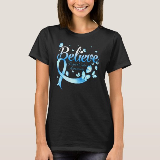 Believe Foster Care Awareness Butterfly T-shirt (Voorkant)