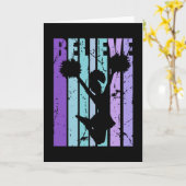 Believe Girls Cheerleader Birthday Retro Kaart (Gele Bloem)