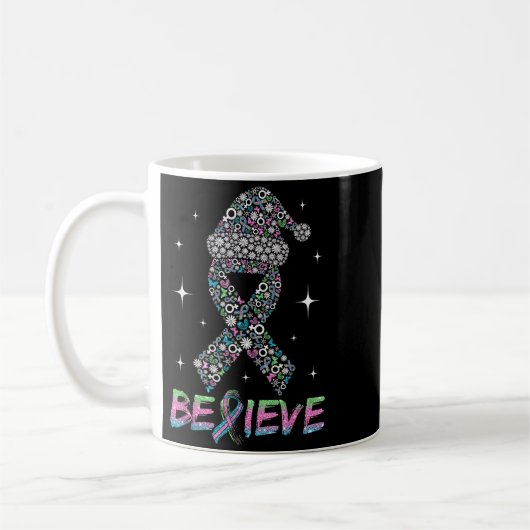 Believe Green Teal Nk Ribbon Xmas Metastatic Breas Koffiemok (Links)