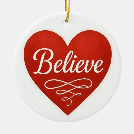 Believe Heart Keramisch Ornament (Voorkant)