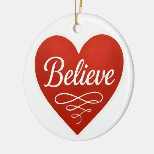 Believe Heart Keramisch Ornament (Links)