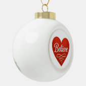 Believe Heart Keramische Bal Ornament (Links)