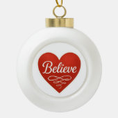 Believe Heart Keramische Bal Ornament (Voorkant)