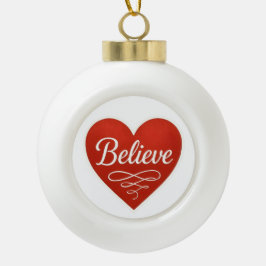 Believe Heart Keramische Bal Ornament