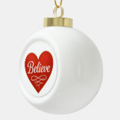 Believe Heart Keramische Bal Ornament (Rechts)