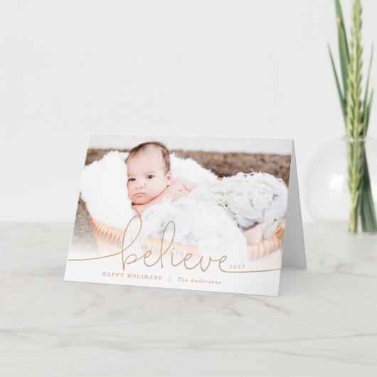 Believe Holiday Foto Feestdagen Kaart (Voorkant)