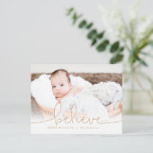 Believe Holiday Foto Feestdagenkaart (Staand voorkant)