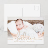 Believe Holiday Foto Feestdagenkaart (Voorkant / Achterkant)