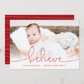 Believe Holiday-fotokaart Feestdagenkaart (Voorkant / Achterkant)