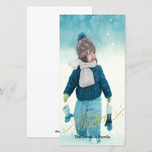 Believe Holiday-fotokaart Feestdagenkaart (Voorkant / Achterkant)