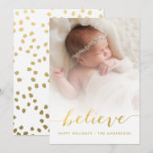 Believe Holiday-fotokaart Feestdagenkaart (Voorkant / Achterkant)