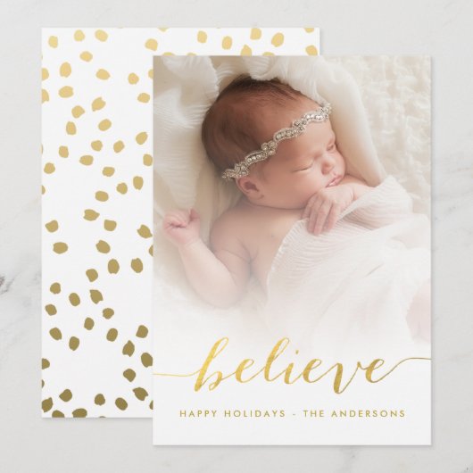 Believe Holiday-fotokaart Feestdagenkaart (Voorkant / Achterkant)