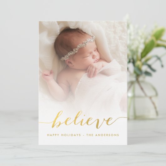 Believe Holiday-fotokaart Feestdagenkaart (Staand voorkant)