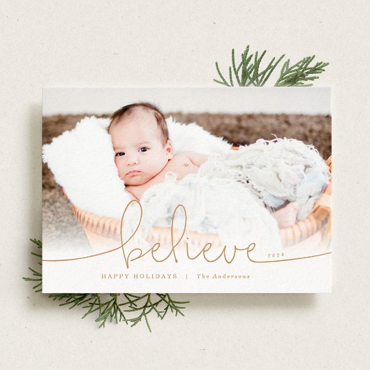 Believe Holiday-fotokaart Feestdagenkaart