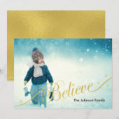 Believe Holiday-fotokaart Feestdagenkaart (Voorkant / Achterkant)