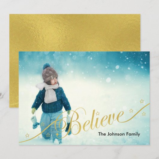 Believe Holiday-fotokaart Feestdagenkaart (Voorkant / Achterkant)