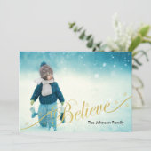 Believe Holiday-fotokaart Feestdagenkaart (Staand voorkant)