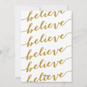 Believe Holiday-fotokaart | Goud Feestdagenkaart (Achterkant)