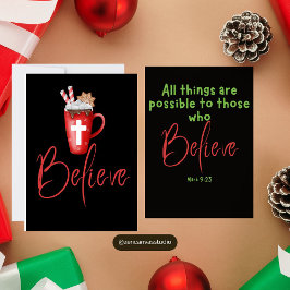 Believe in Christ Scripture Christmas Card Feestdagenkaart