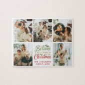 Believe in Magic of Christmas Family Photo Collage Legpuzzel (Horizontaal)