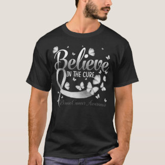 Believe In The Cure Brain Cancer Awareness Butterf T-shirt