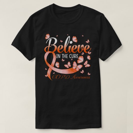 Believe In The Cure COPD Awareness Butterfly T-shirt (Design voorkant)