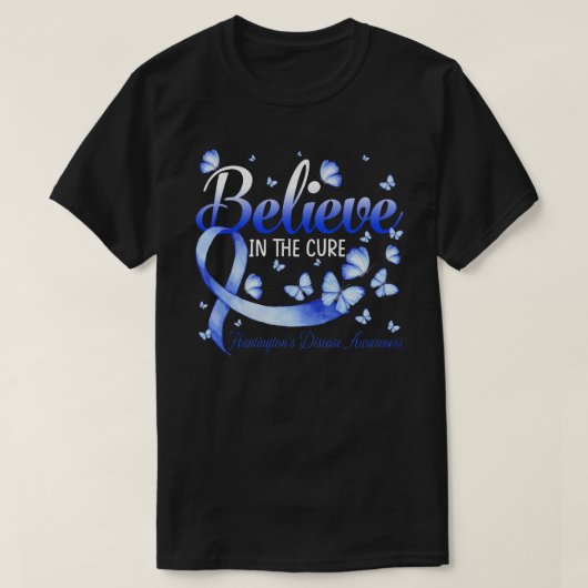 Believe In The Cure Huntington's Disease Awareness T-shirt (Design voorkant)