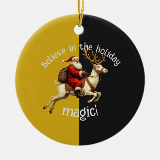 Believe In The Holiday Magic Keramisch Ornament (Voorkant)
