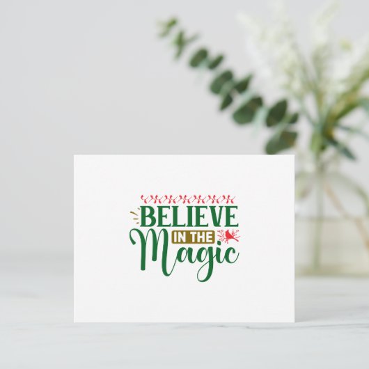 Believe In the Magic Christmas Briefkaart (Staand voorkant)