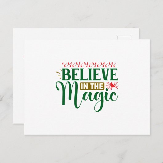 Believe In the Magic Christmas Briefkaart (Voorkant / Achterkant)