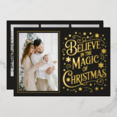 Believe In The Magic Of Christmas Folie Feestdagenkaart (Voorkant / Achterkant)