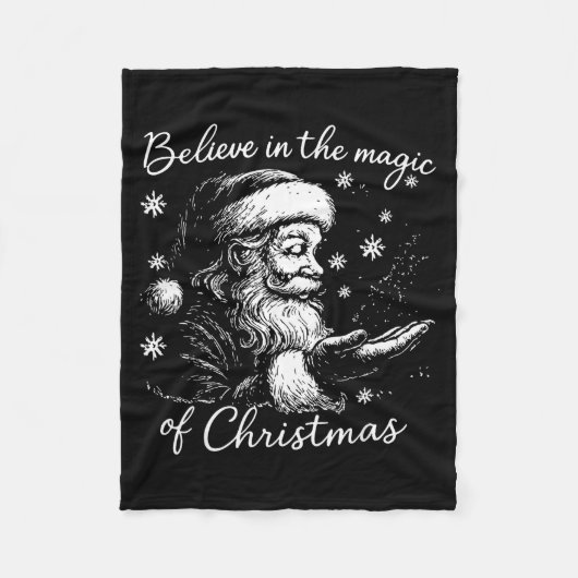 Believe In The Magic Of Christmas, Funny Christmas Fleece Deken (Voorkant)